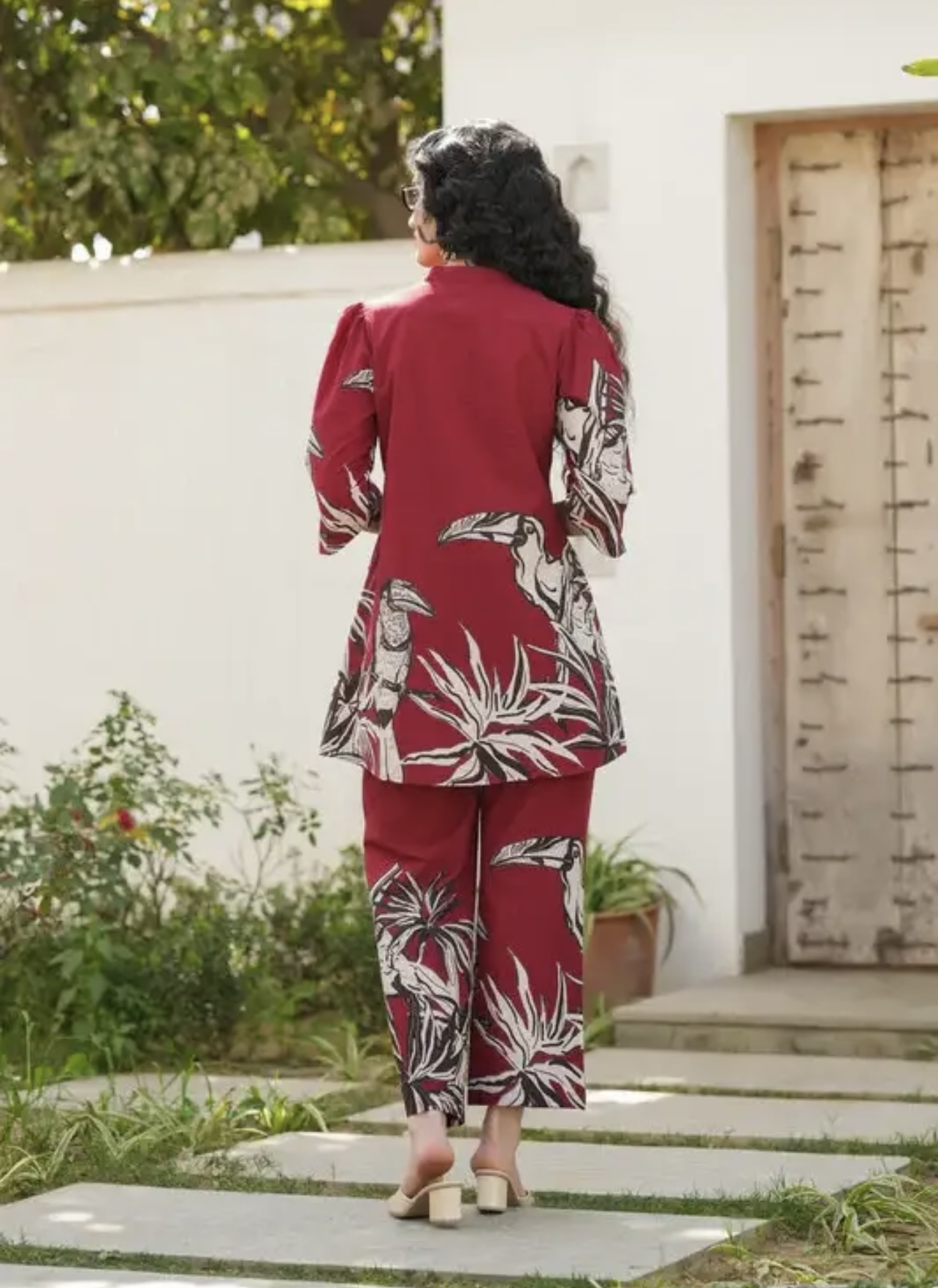 scarlet glow printed cotton co ord set scarlet glow printed cotton co ord set