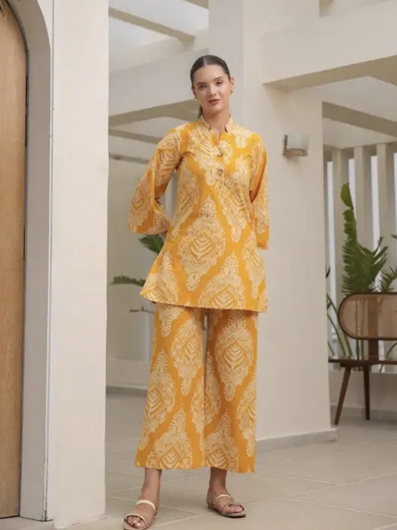 Blushing Tulip Printed Cotton Co-ord Set