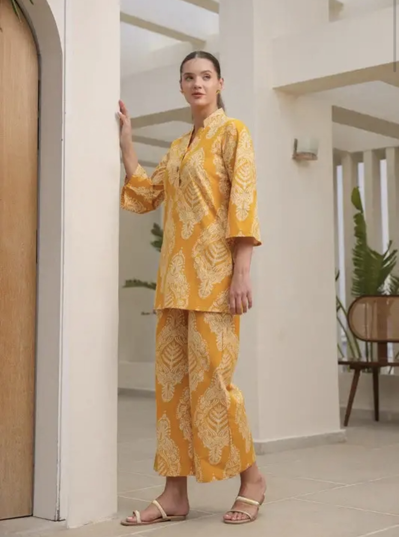 Blushing Tulip Printed Cotton Co-ord Set - Image 3