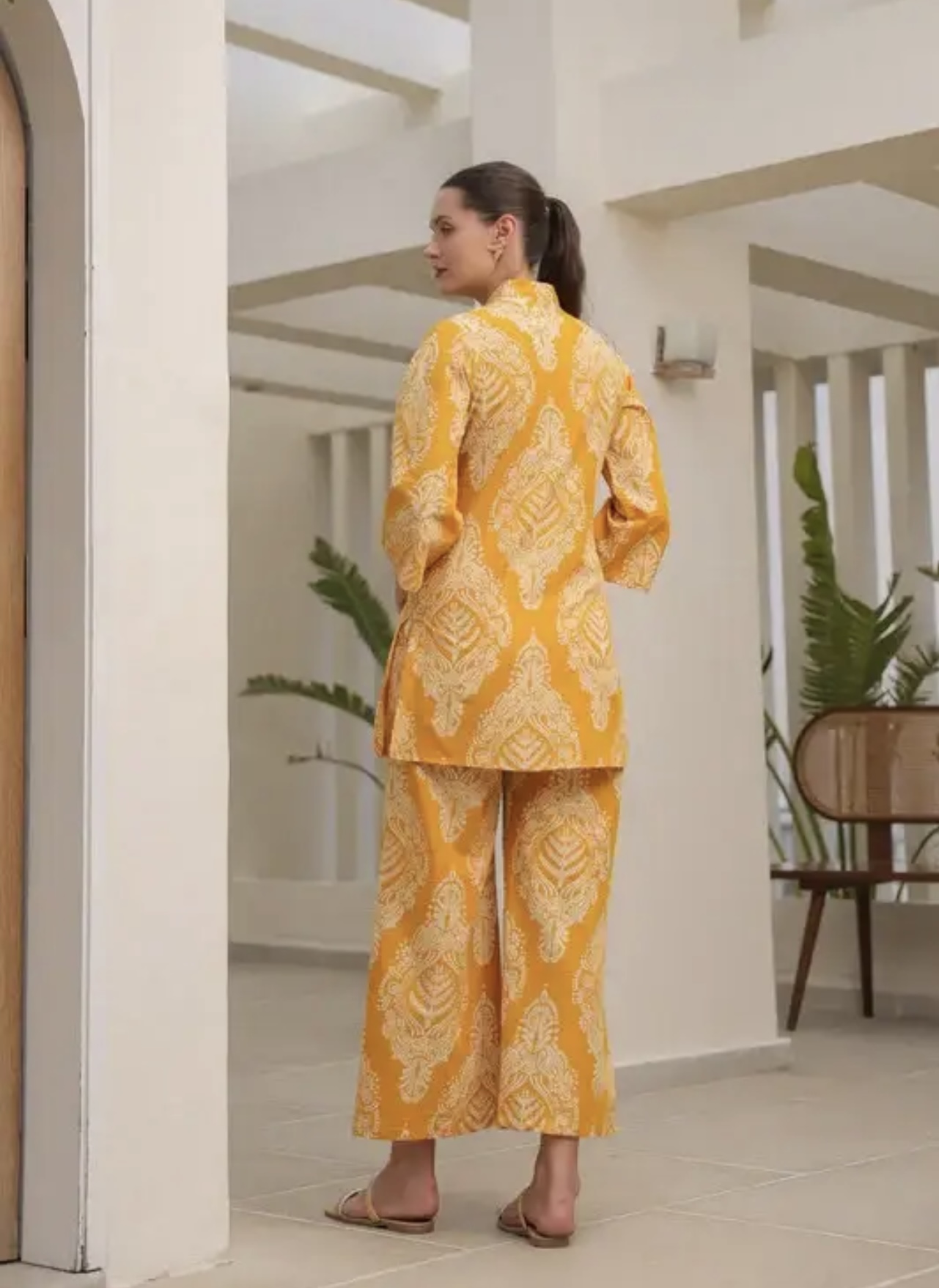 Blushing Tulip Printed Cotton Co-ord Set - Image 6
