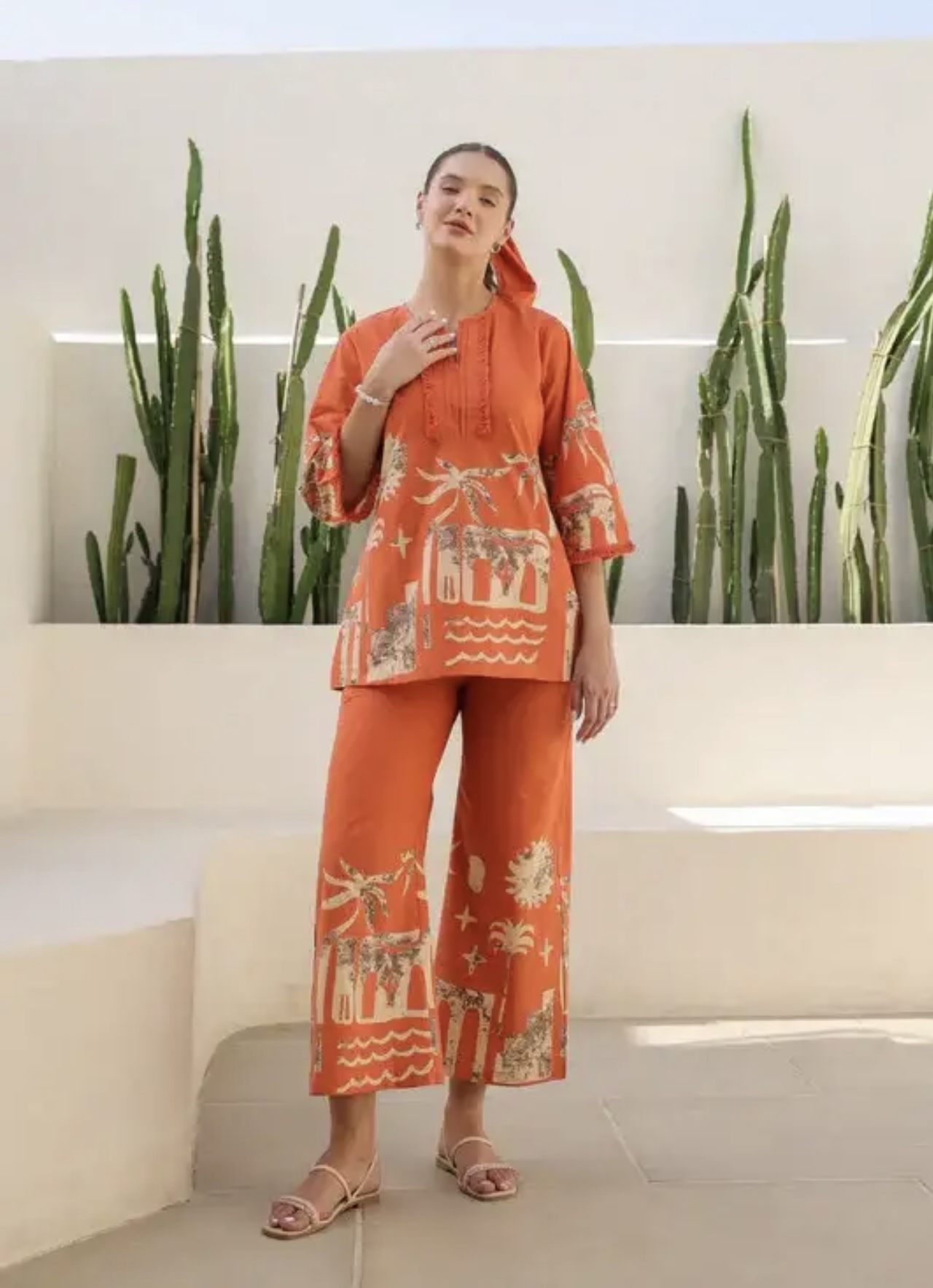 sun kissed tropical mist cotton co ord set sun kissed tropical mist cotton co ord set