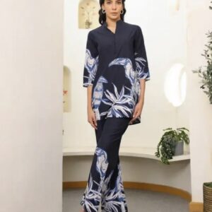summer bloom printed cotton flex co ord set