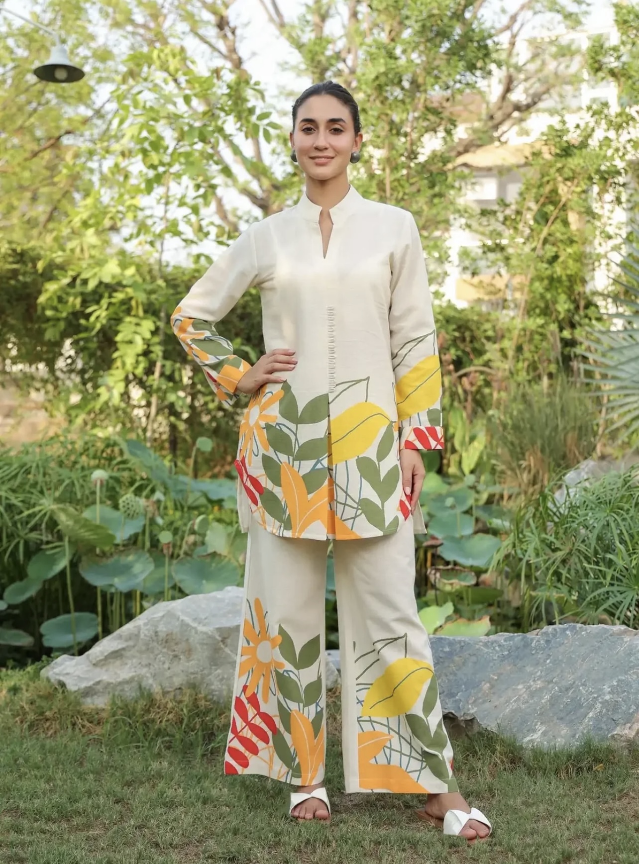 summer bloom printed cotton flex co ord set summer bloom printed cotton flex co ord set