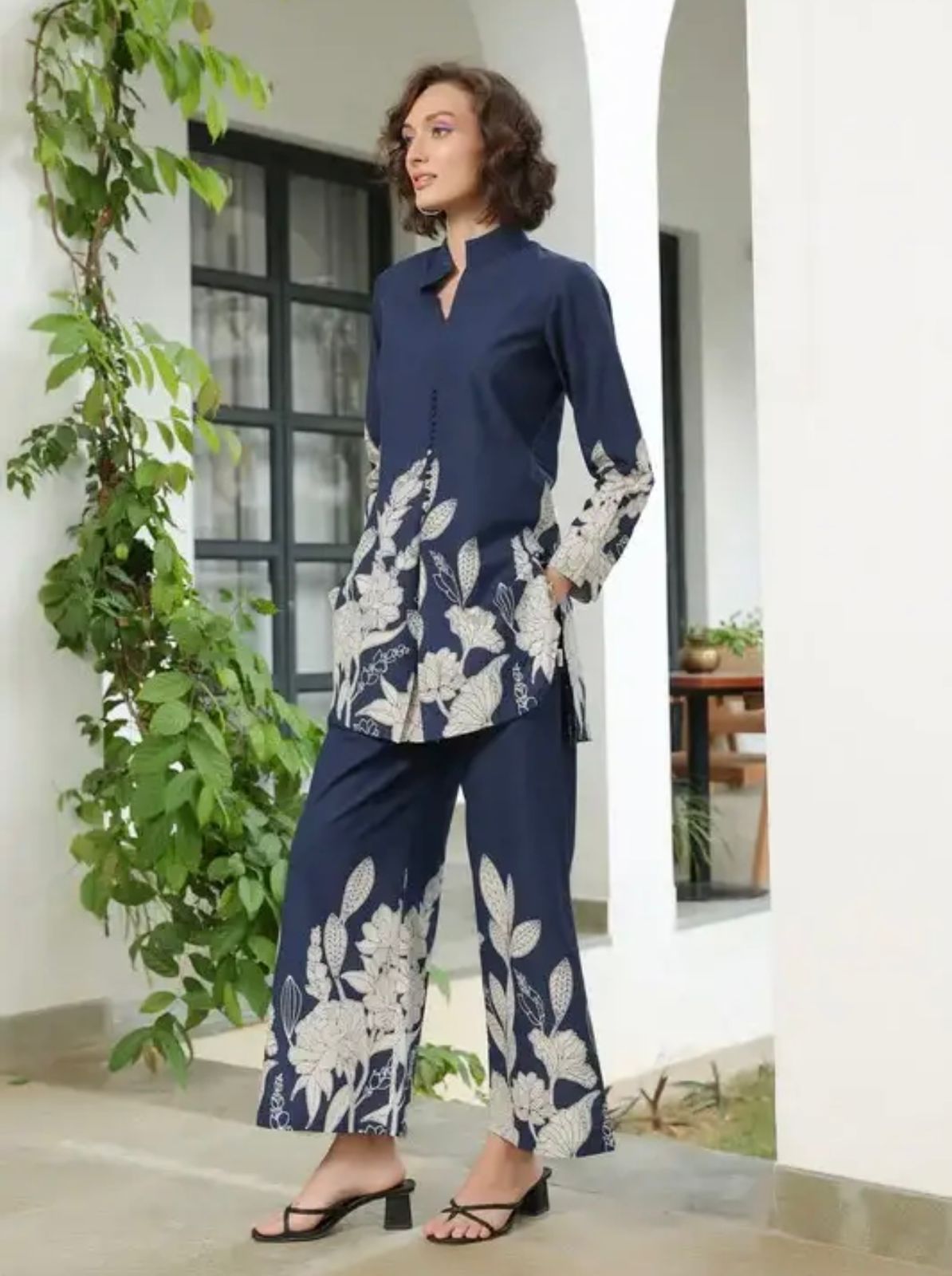 Bloom Delight Blue Cotton Co-ord Set. - Image 3
