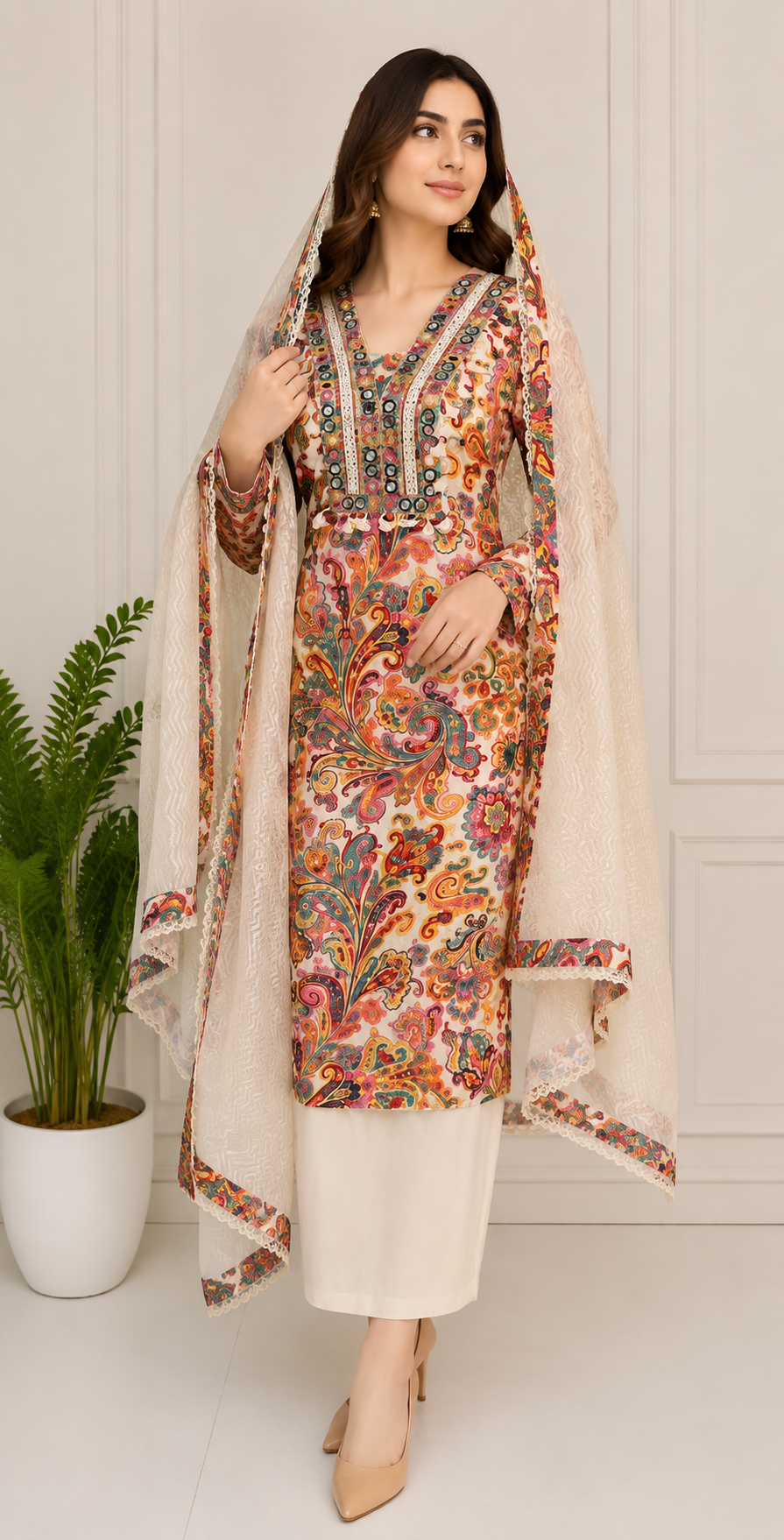 noor mahal paisley cotton unstitched suit noor mahal paisley cotton unstitched suit