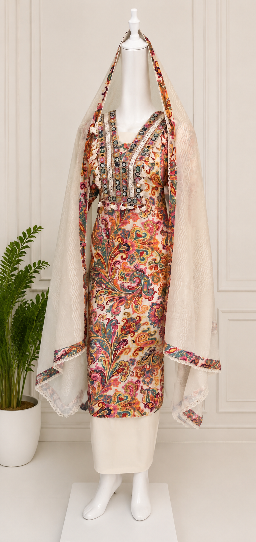 noor mahal paisley cotton unstitched suit noor mahal paisley cotton unstitched suit