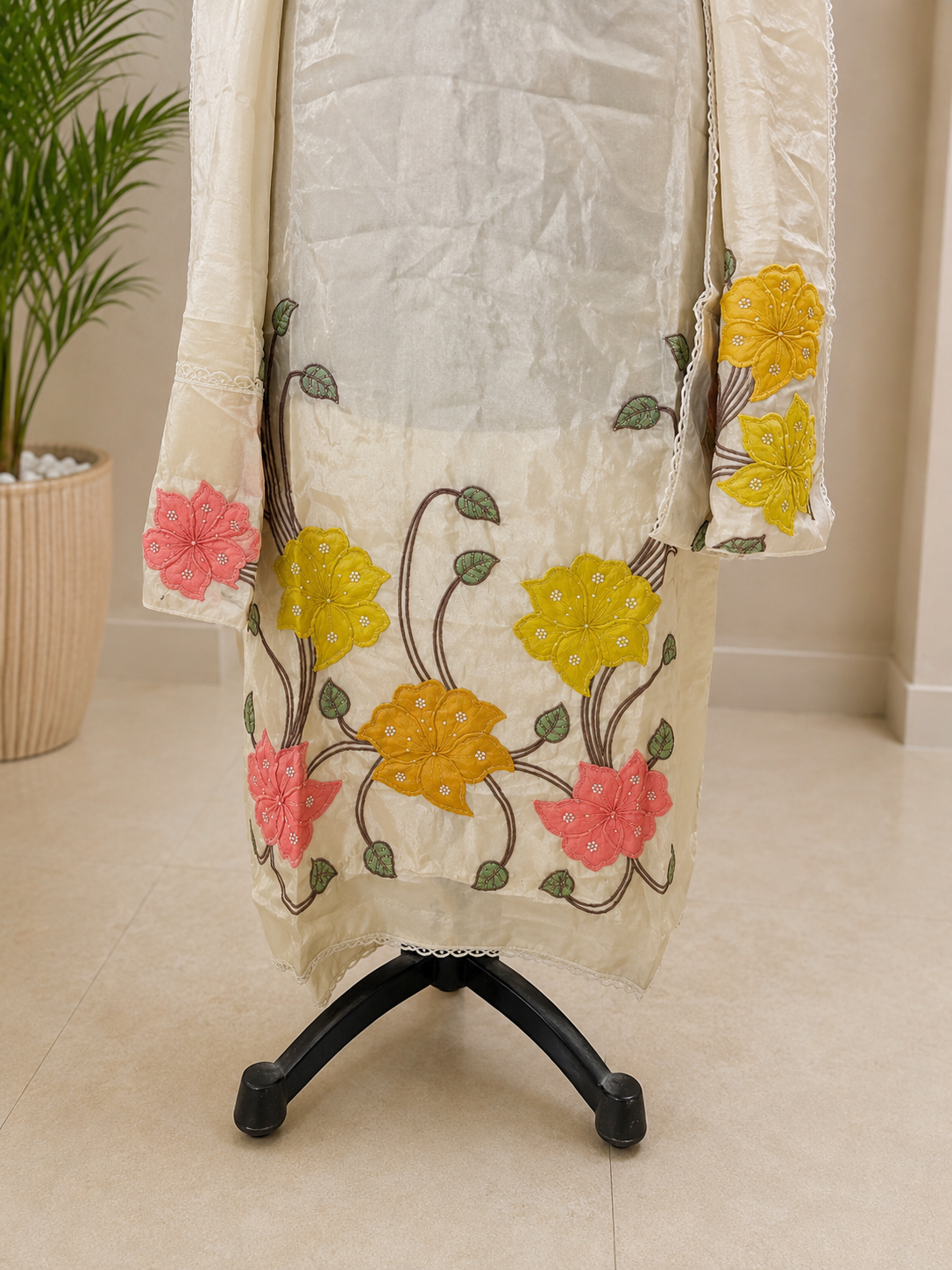 ivory blossom embroidered unstitched suit ivory blossom embroidered unstitched suit