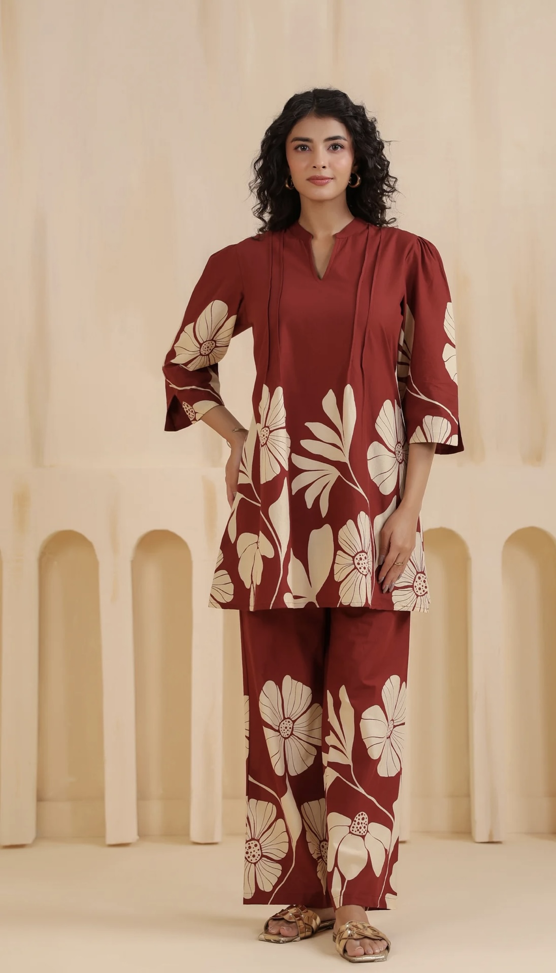 bloom floral printed cotton co ord set bloom floral printed cotton co ord set