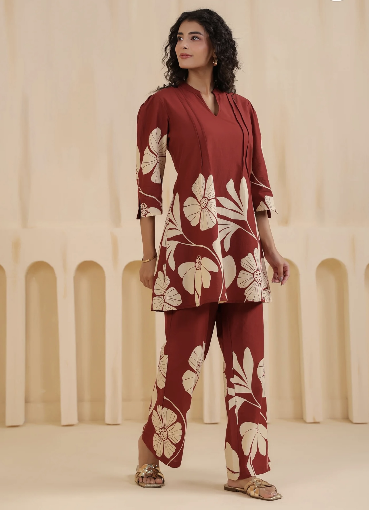 bloom floral printed cotton co ord set bloom floral printed cotton co ord set