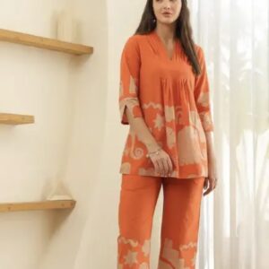 desert coral tropical mist cotton co ord set