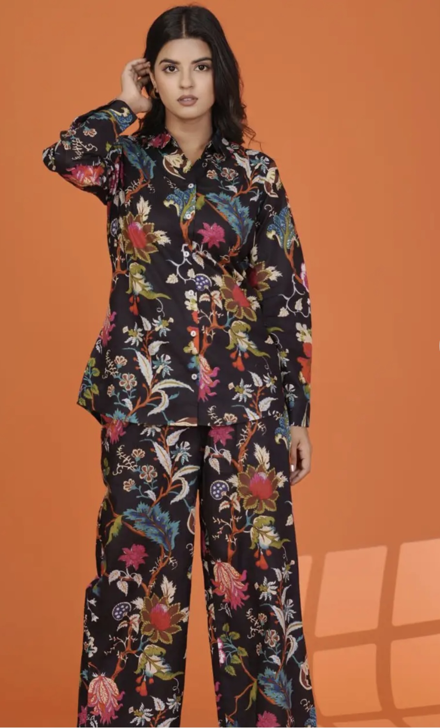 printed shirt collar pure cotton shirt co ord set printed shirt collar pure cotton shirt co ord set