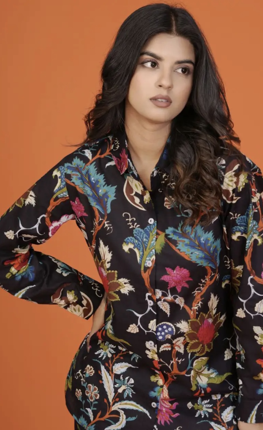 printed shirt collar pure cotton shirt co ord set printed shirt collar pure cotton shirt co ord set