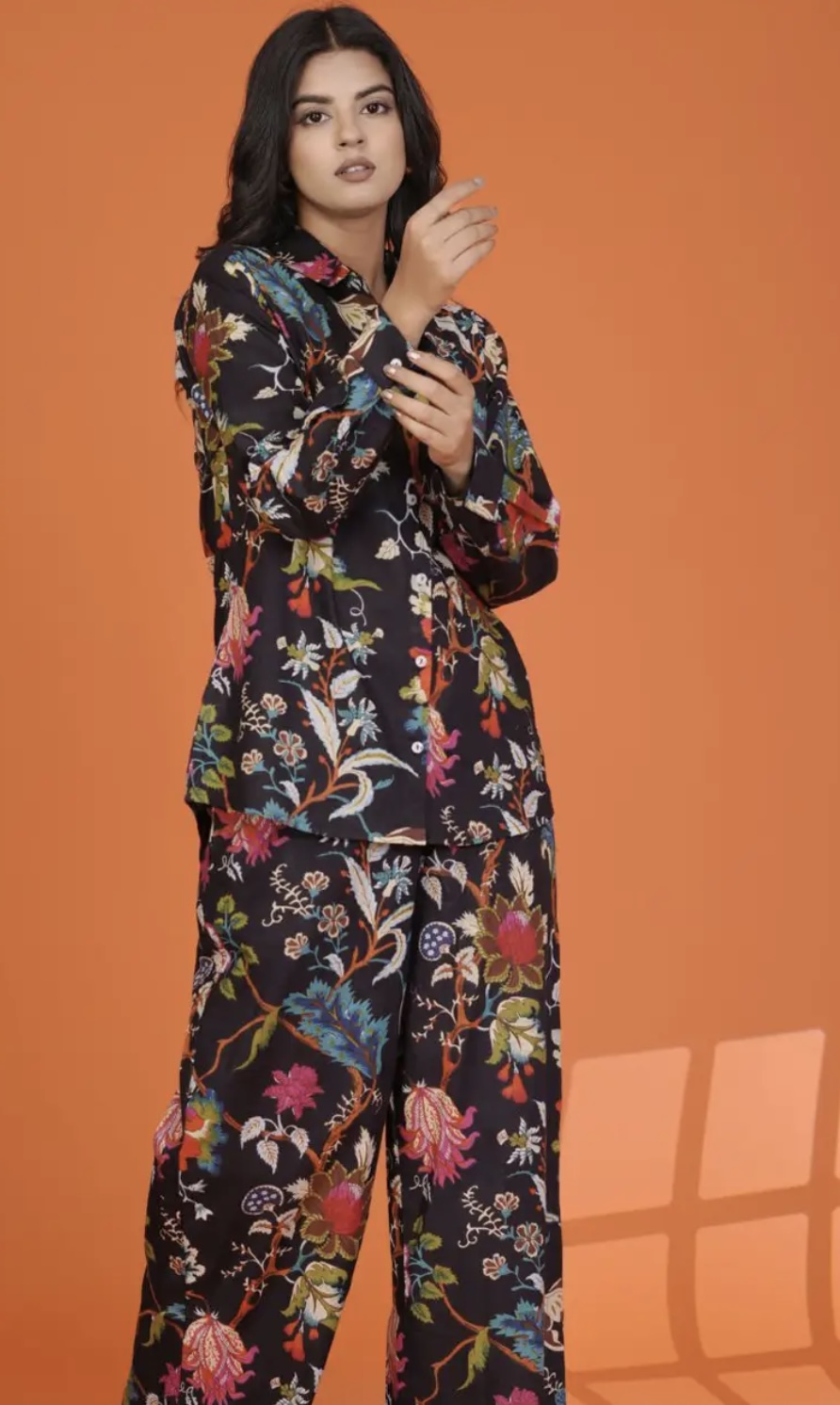 printed shirt collar pure cotton shirt co ord set printed shirt collar pure cotton shirt co ord set