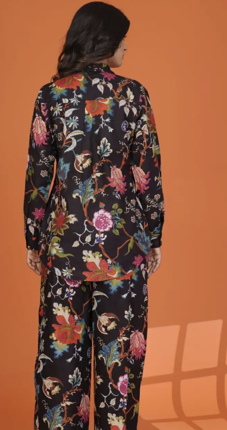 printed shirt collar pure cotton shirt co ord set printed shirt collar pure cotton shirt co ord set