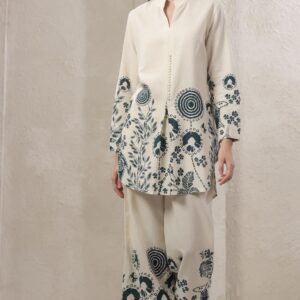 seashell bloom blue cotton flex co ord set