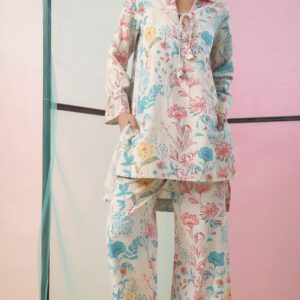florals on cotton flex palazzo loungewear set
