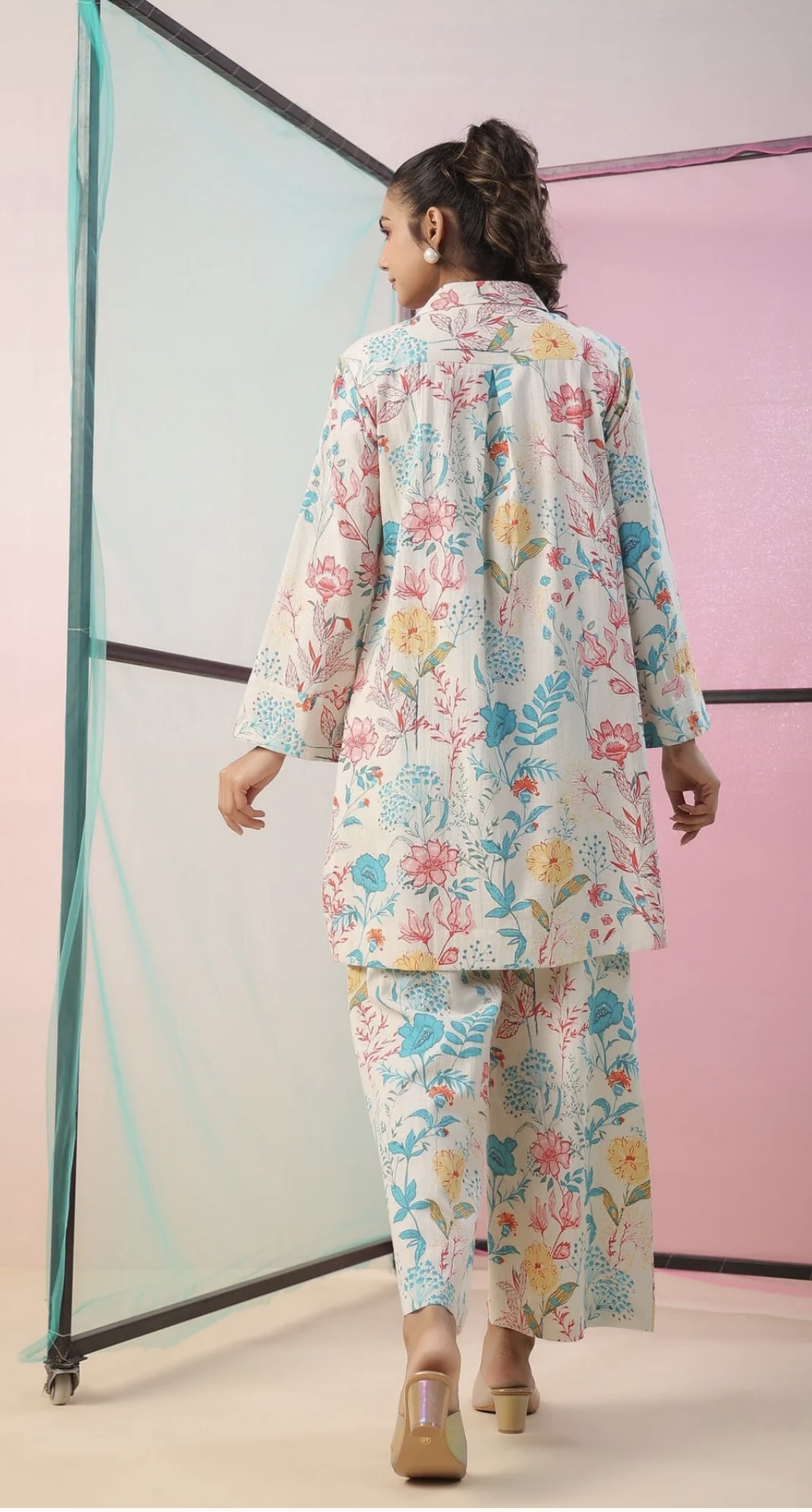 florals on cotton flex palazzo loungewear set florals on cotton flex palazzo loungewear set