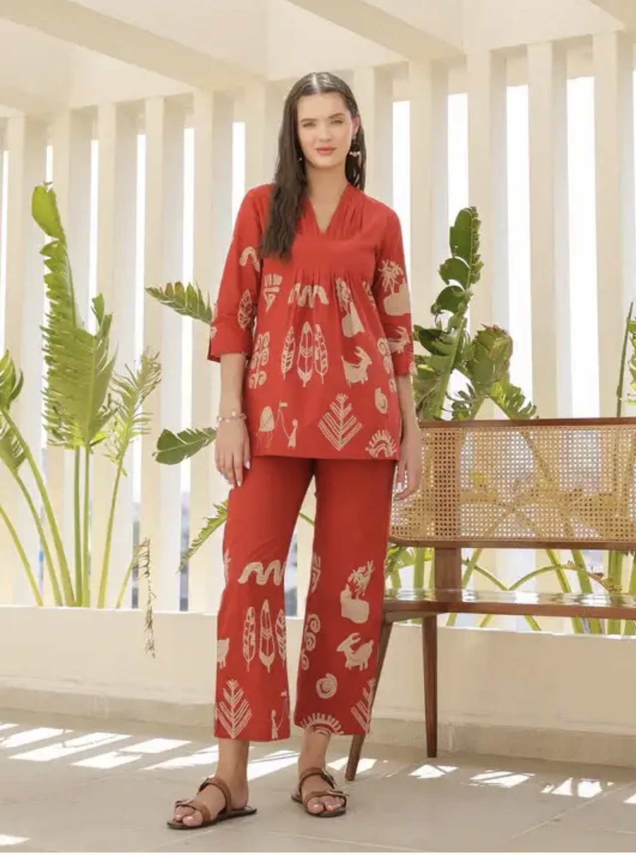 desert coral tropical mist cotton co ord set desert coral tropical mist cotton co ord set