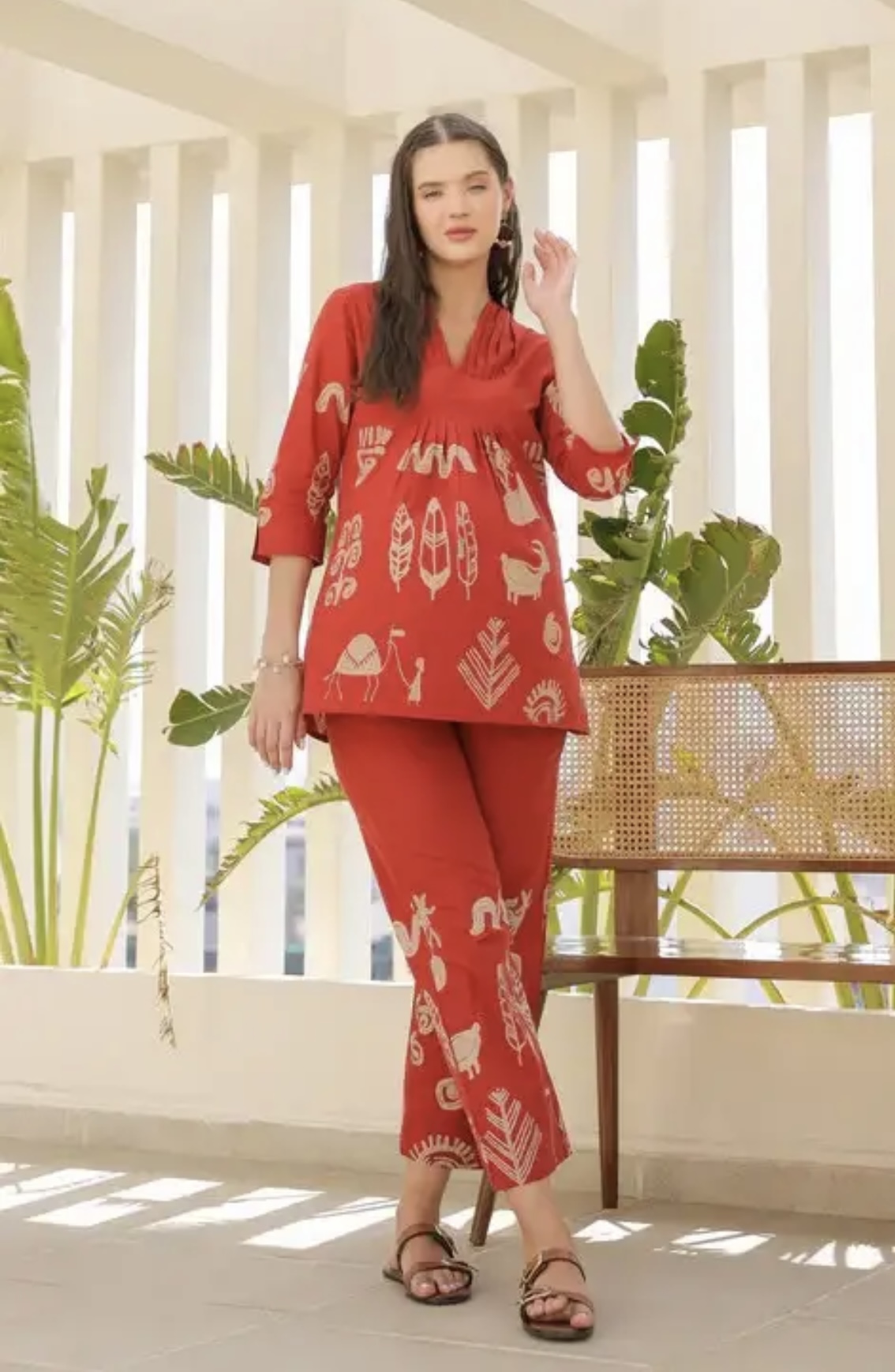 desert coral tropical mist cotton co ord set desert coral tropical mist cotton co ord set
