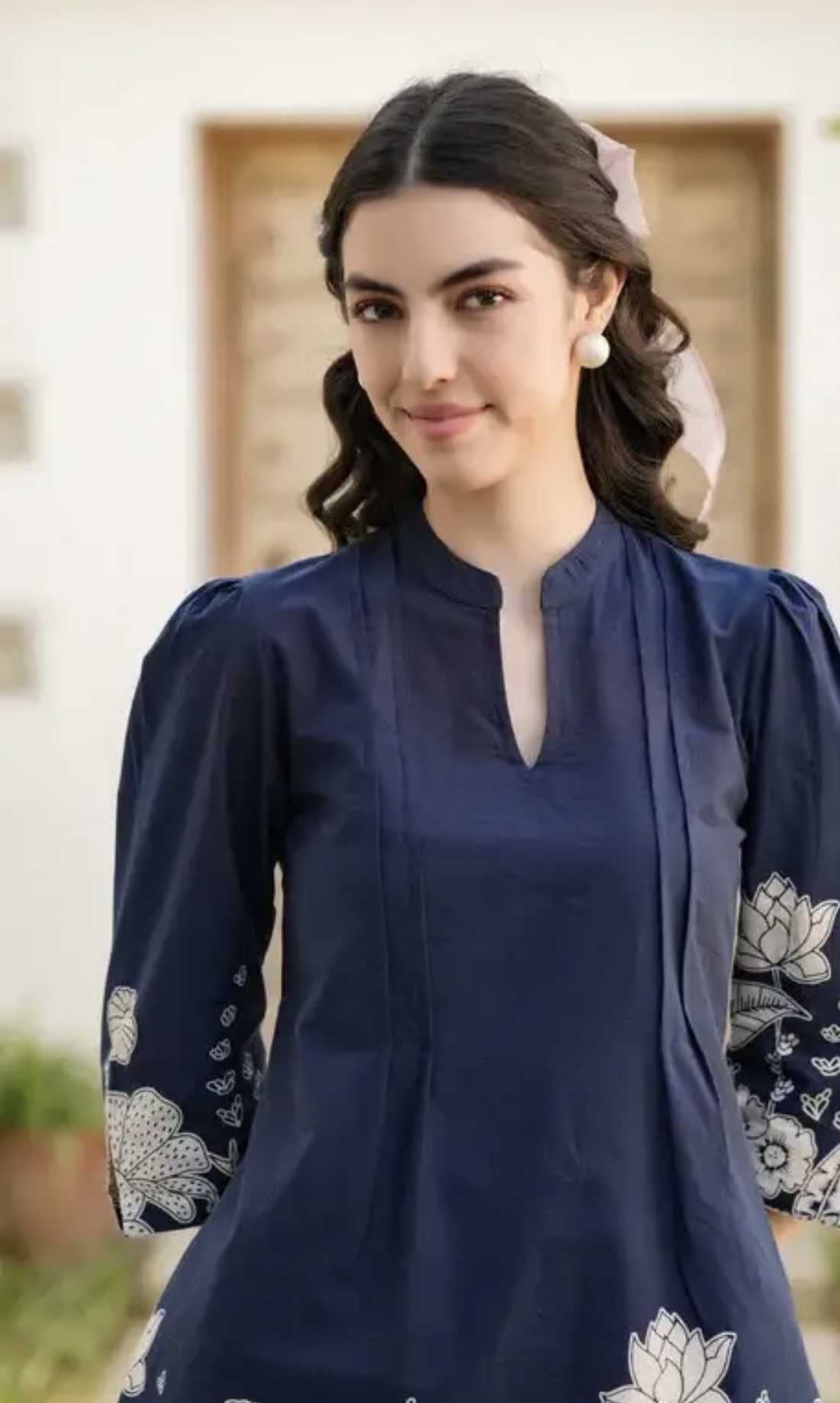 blue botanical floral printed cotton co ord set blue botanical floral printed cotton co ord set