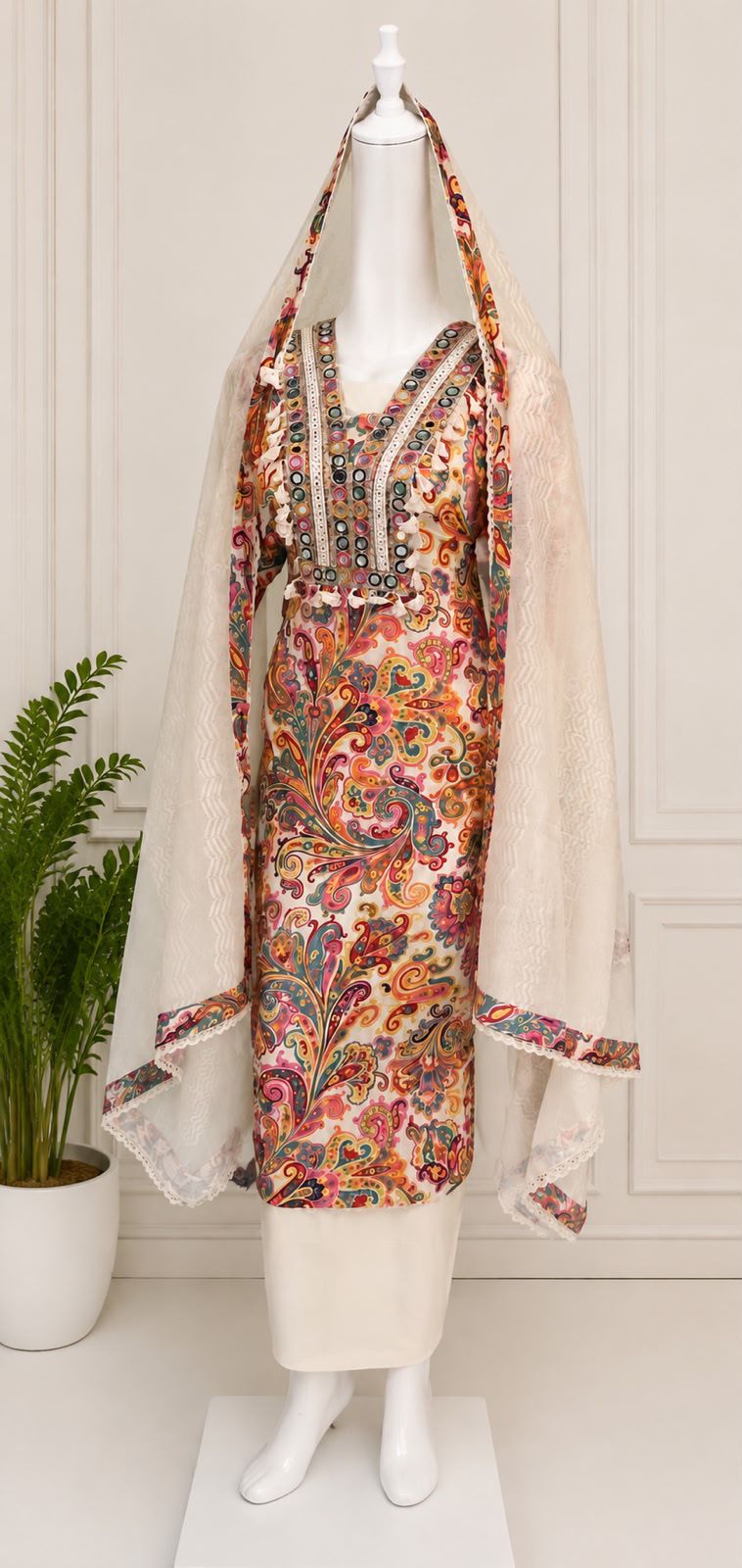 noor mahal paisley cotton unstitched suit noor mahal paisley cotton unstitched suit